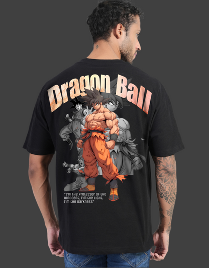 Saiyan Goku Oversized T-shirt( Black Printed)